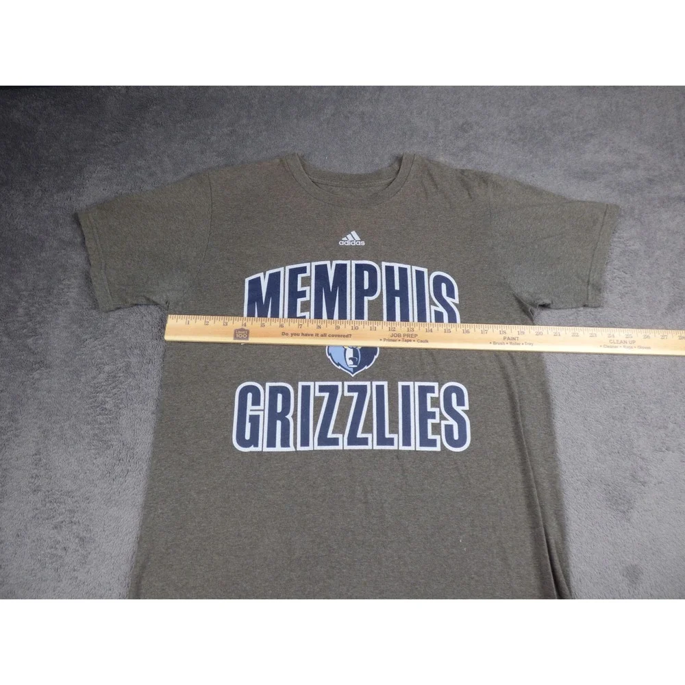 Memphis Grizzlies T Shirt Mens Medium Gray Short Sleeve NBA Basketball Tee Adida